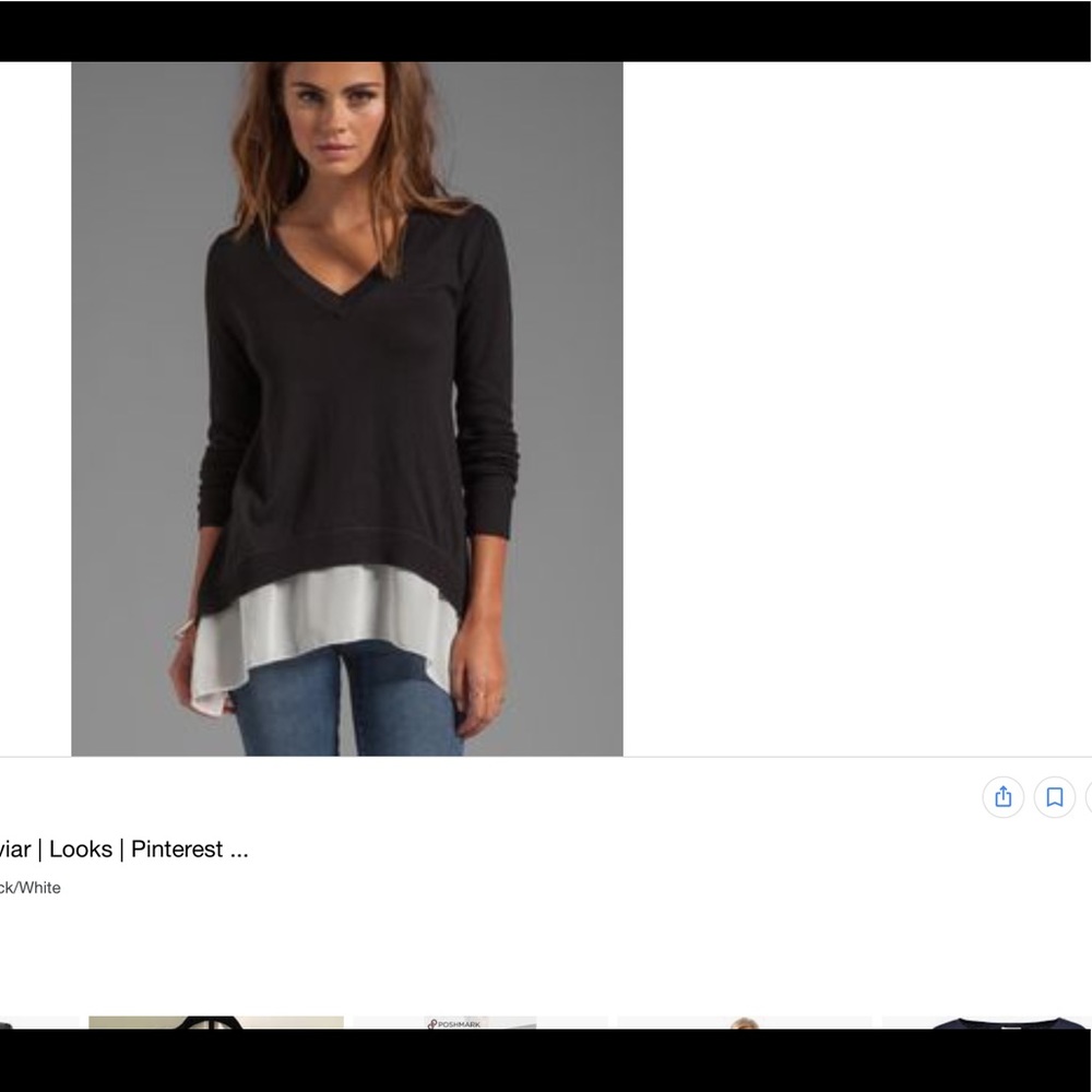 Gray v-neck sweater with ruffle